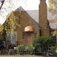 Rounded Copper Door Awning